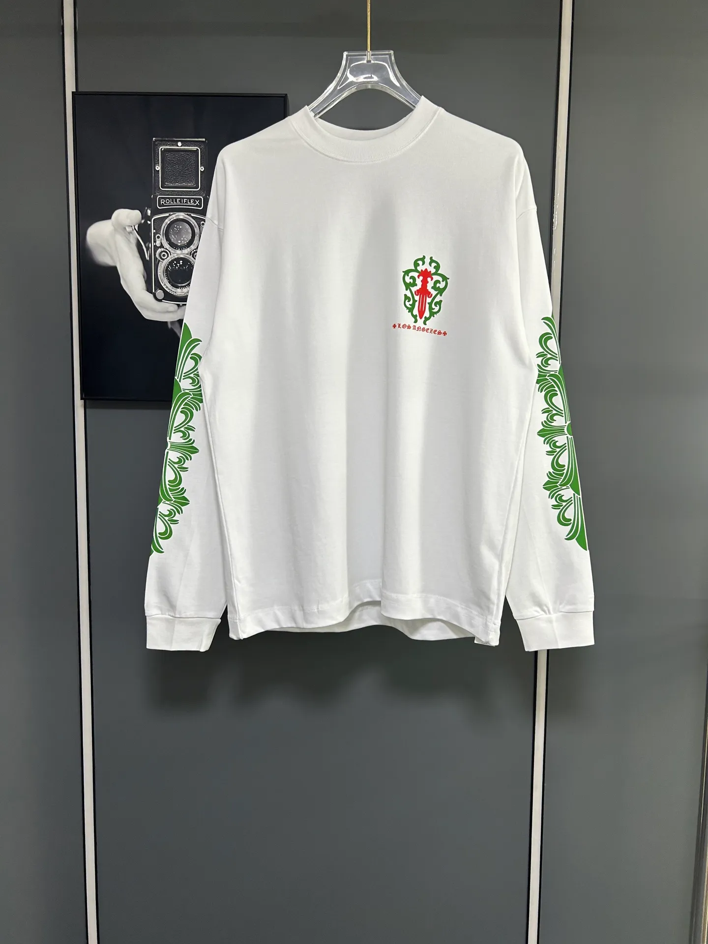 P230 2026 new (exclusive) Chrome Hearts autumn and winter limited edition heavyweight high-weight long-sleeved T-shirt, customized Dreamweaver Yayun ribbed cotton designer concept style Fabric: Heavy 380g Size: S M L XL Color: White